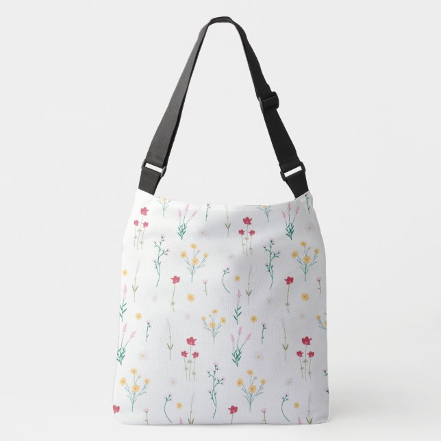 Bolso Cruzado Patrón de flor floral de primavera (Anverso)