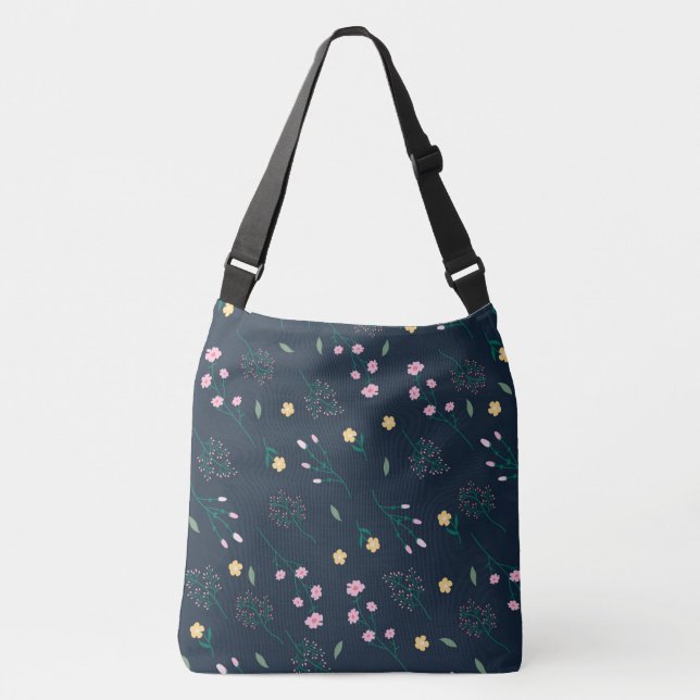 Bolso Cruzado Patrón de flor floral de primavera (Anverso)