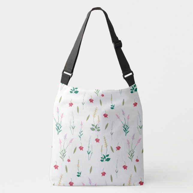 Bolso Cruzado Patrón de flor floral de primavera (Anverso)