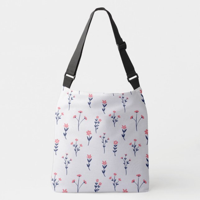 Bolso Cruzado Patrón de flor floral de primavera (Anverso)