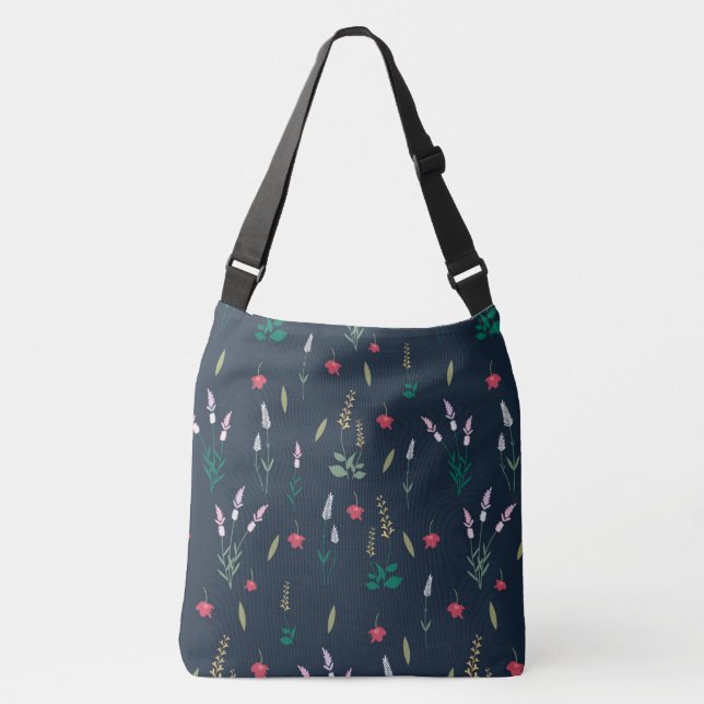 Bolso Cruzado Patrón de flor floral de primavera (Anverso)