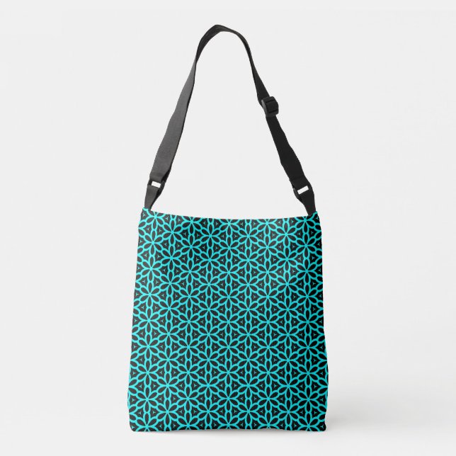 Bolso Cruzado Patrón de Flor Verde (Reverso)