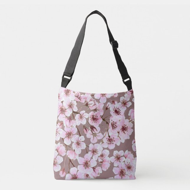 Bolso Cruzado Patrón de floración de cerezo (Anverso)