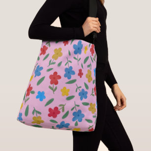 BOLSO CRUZADO PATRÓN DE FLORES COLORIDOS ELEGANTES