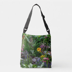 Bolso Cruzado Patrón de flores de jardín de verano vibrante de f