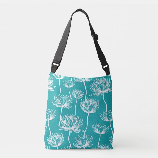 Bolso Cruzado Patrón de flores de Lotus (Anverso)