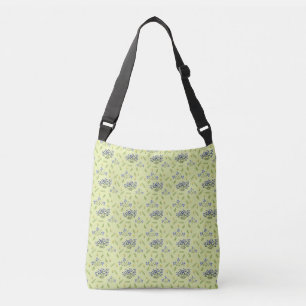 Bolso Cruzado patrón de flores púrpura y amarilla