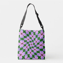 Bolso Cruzado Patrón de flores rosadas espumosas