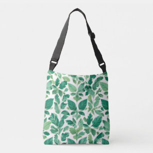 Bolso Cruzado Patrón de follaje verde