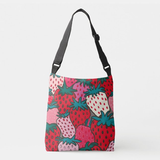 Bolso Cruzado Patrón de fresa (Anverso)