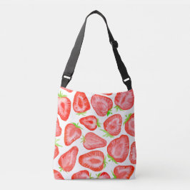 Bolso Cruzado Patrón de fresas de color agua