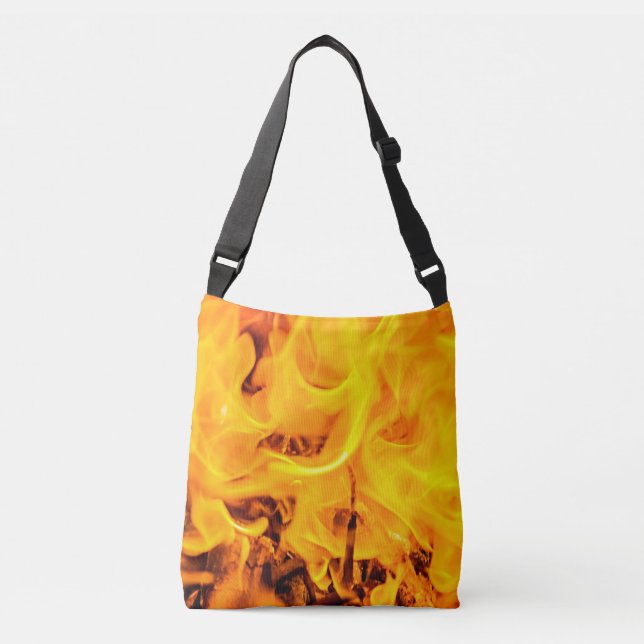 Bolso Cruzado Patrón De Fuego Y Flores (Anverso)