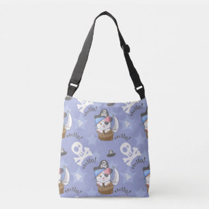 Bolso Cruzado Patrón de gatito pirata