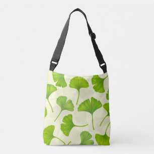 Bolso Cruzado Patrón de Ginkgo en blanco roto