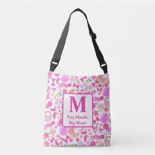 Bolso Cruzado Patrón de guardería de bebé rosada personalizado