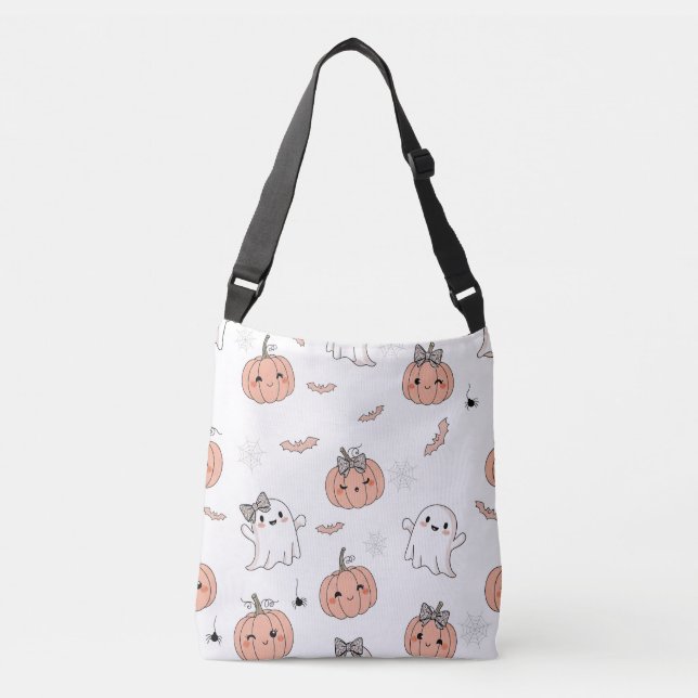 Bolso Cruzado Patrón de Halloween sin foco (Anverso)