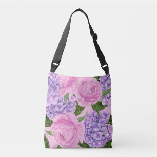 Bolso Cruzado Patrón de hidrangea y peonía