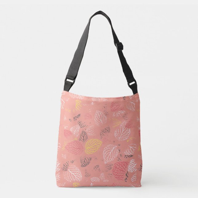 Bolso Cruzado Patrón de hojas de otoño 5 (Anverso)