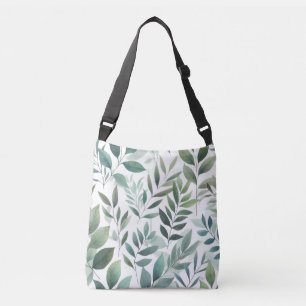 Bolso Cruzado Patrón de hojas rojas de hojas verdes