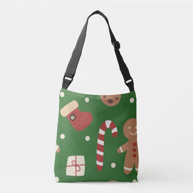 Bolso Cruzado Patrón de hombre de pan de jengibre de los navidad (Anverso)