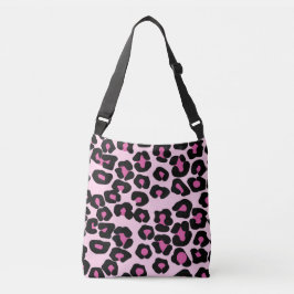 Bolso Cruzado Patrón de impresión de leopardo rosa y negro