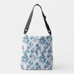 Bolso Cruzado Patrón de la cosecha del Doodle de color floral.