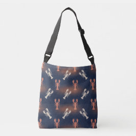 Bolso Cruzado Patrón de langosta costera - Verano de mariscos ná