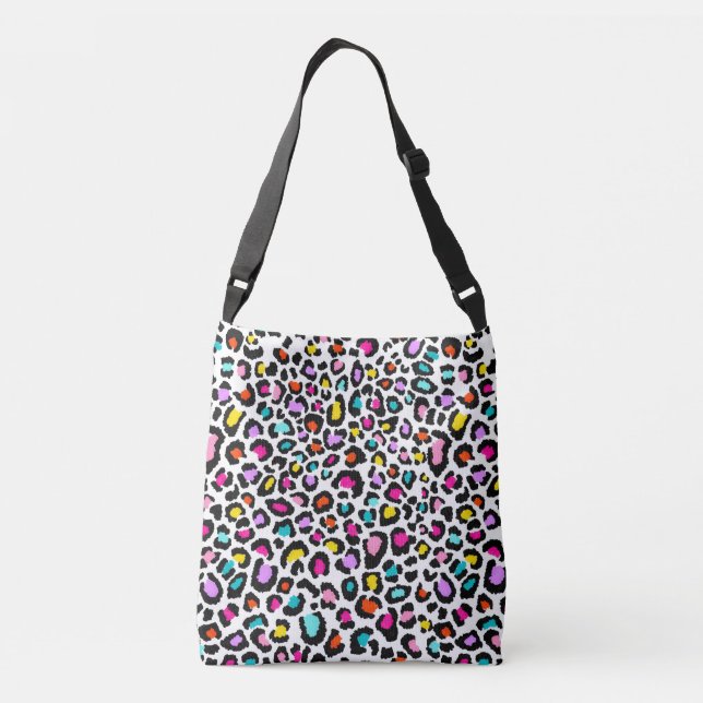 Bolso Cruzado Patrón de leopardo arco iris (Reverso)