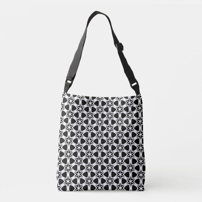 Bolso Cruzado Patrón de letalidad en blanco y negro (Reverso)