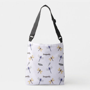 Bolso Cruzado Patrón de libélula en blanco