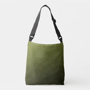 Bolso Cruzado Patrón de malla geométrica del gradiente de oliva