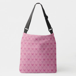Bolso Cruzado Patrón de mariposa rosa