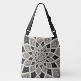 Bolso Cruzado Patrón de mosaico fractal en espiral geométrico ne