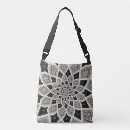 Bolso Cruzado Patrón de mosaico fractal en espiral geométrico ne