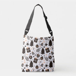 Bolso Cruzado Patrón de Navidades blancos y negros