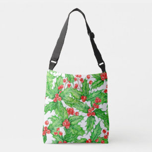 Bolso Cruzado Patrón de Navidades de la acuarela de las bayas