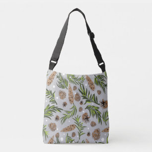 Bolso Cruzado Patrón de navidades, Nieve de pino 10