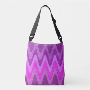 Bolso Cruzado Patrón de ondas sinusal - magenta rosa + tus ideas