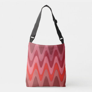Bolso Cruzado Patrón de ondas sinusal - mezcla roja + tus ideas