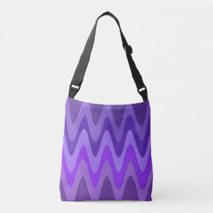 Bolso Cruzado Patrón de ondas sinusal - violeta púrpura + tus id