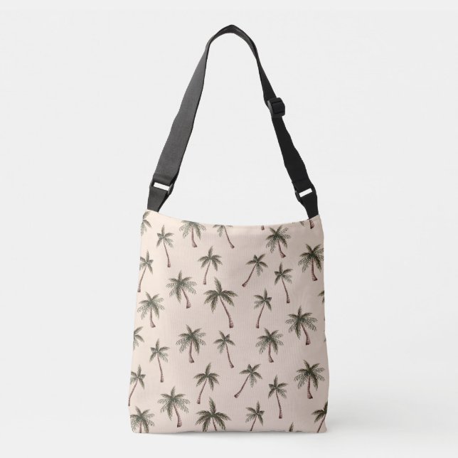 Bolso Cruzado Patrón de palmeras sin foco, regalo de verano (Anverso)