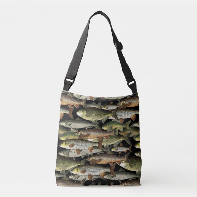 Bolso Cruzado Patrón de pescadores deportistas al aire libre (Anverso)