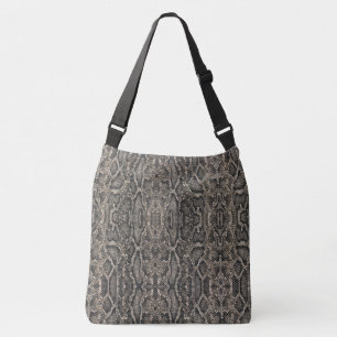 Bolso Cruzado patrón de PIEL de SNAKE marrón elegante