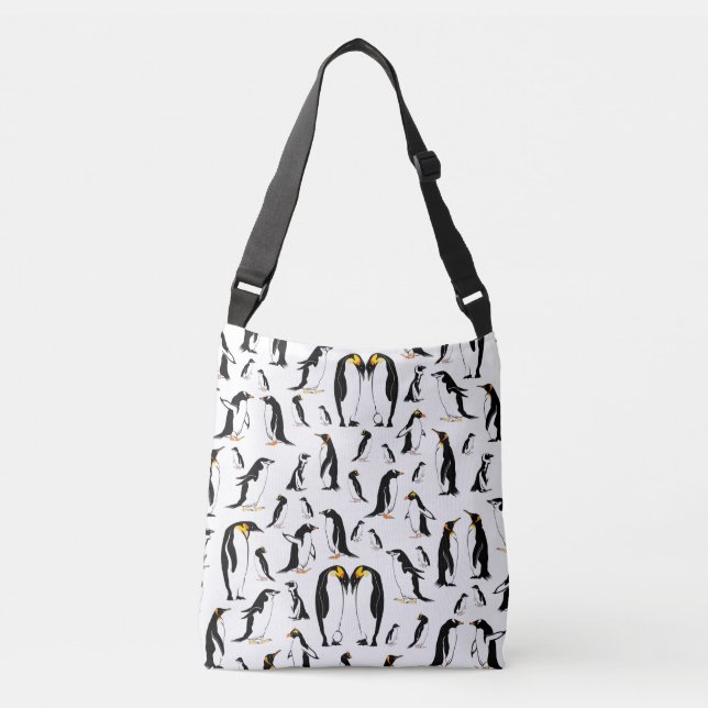 Bolso Cruzado Patrón de pingüinos (Anverso)
