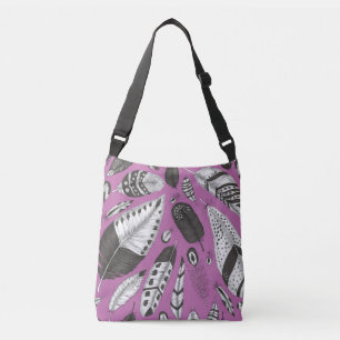 Bolso Cruzado Patrón de plumas