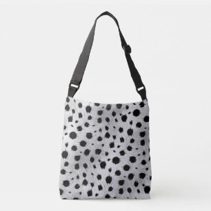 Bolso Cruzado Patrón de puntos dálmatos blancos y negros