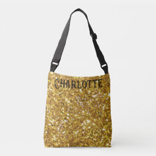 Bolso Cruzado Patrón de purpurina brillante de oro