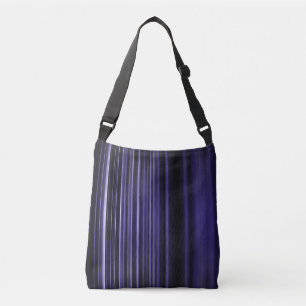 Bolso Cruzado Patrón de rayas moradas oscuras