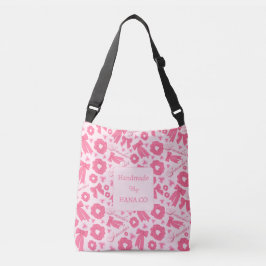 Bolso Cruzado Patrón de Scrunchies Rosados y Femeninos Accesorio