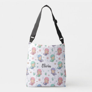 Bolso Cruzado Patrón de Sirena de Dibujos Animados Adorable